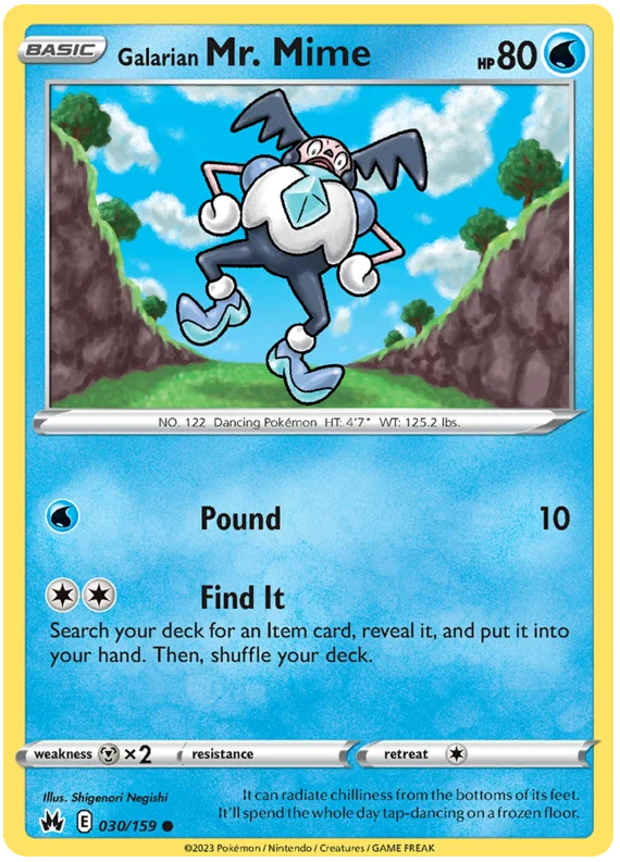 Galarian Mr. Mime Crown Zenith Pokemon Card Single