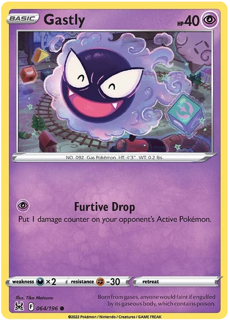 Gastly Lost Origin Pokemon Single Card 064/196