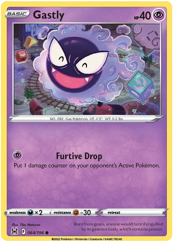 Gastly Lost Origin Pokemon Single Card 064/196