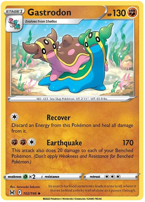 Gastrodon Lost Origin Pokemon Single Card 102/196