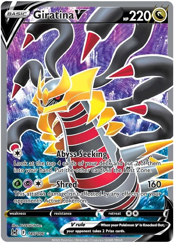 Giratina V (Full Art) Lost Origin Pokemon Single Card 185/196