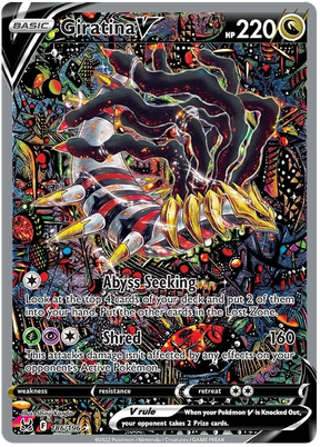 Giratina V (Alt Art) Lost Origin Pokemon Single Card 186/196