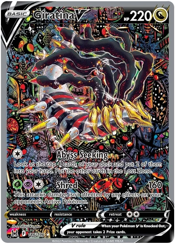 Giratina V (Alt Art) Lost Origin Pokemon Single Card 186/196