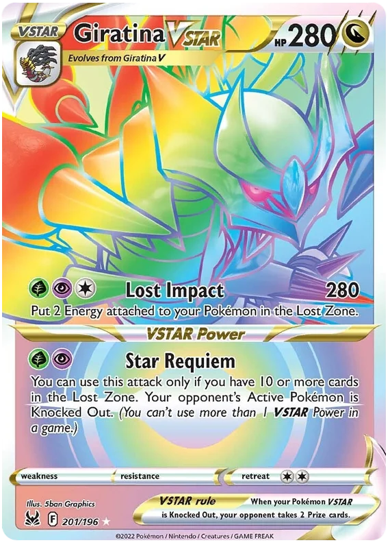 Giratina VSTAR (Secret) Lost Origin Pokemon Single Card 201/196