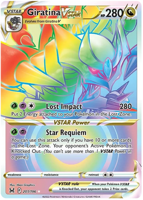 Giratina VSTAR (Secret) Lost Origin Pokemon Single Card 201/196