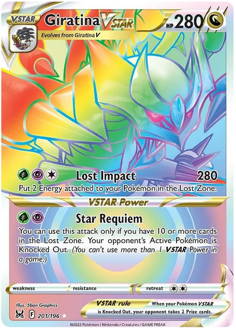 Giratina VSTAR (Secret) Lost Origin Pokemon Single Card 201/196