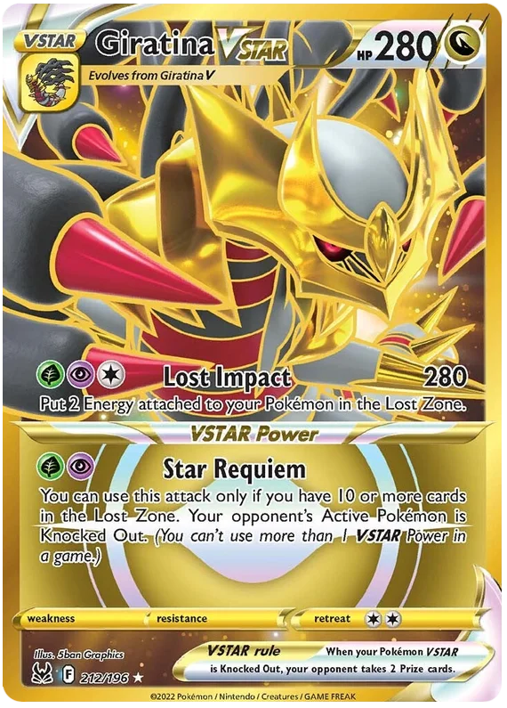 Giratina VSTAR (Secret) Lost Origin Pokemon Single Card 212/196
