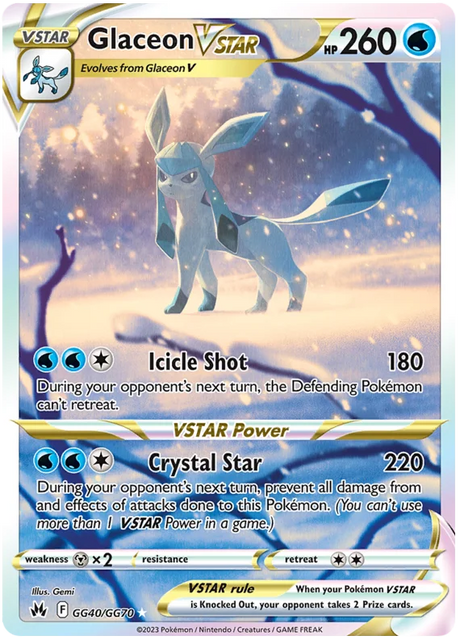 Glaceon VSTAR Crown Zenith Galarian Gallery Pokemon Card Single