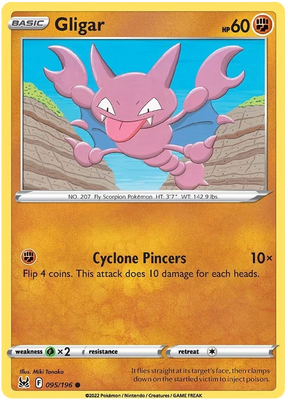 Gligar Lost Origin Pokemon Single Card 095/196