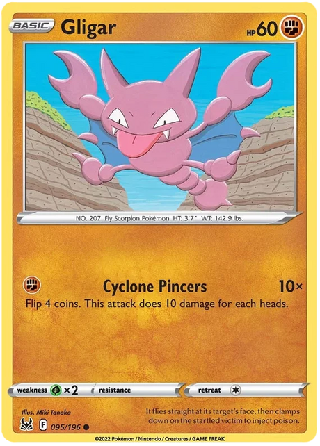 Gligar Lost Origin Pokemon Single Card 095/196