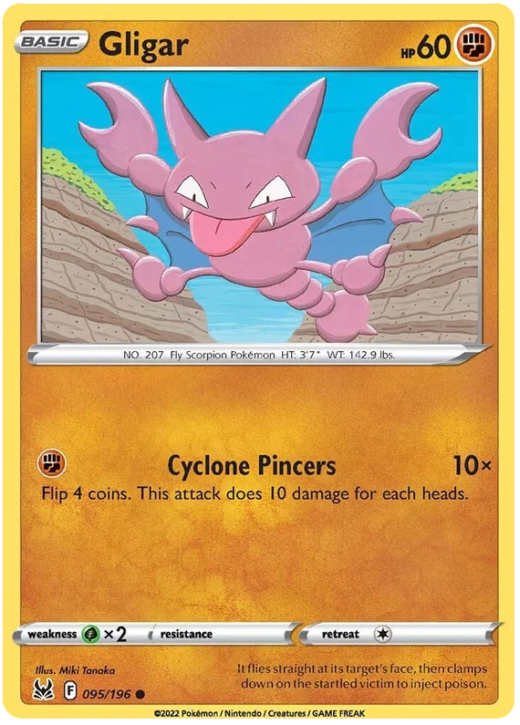 Gligar Lost Origin Pokemon Single Card 095/196