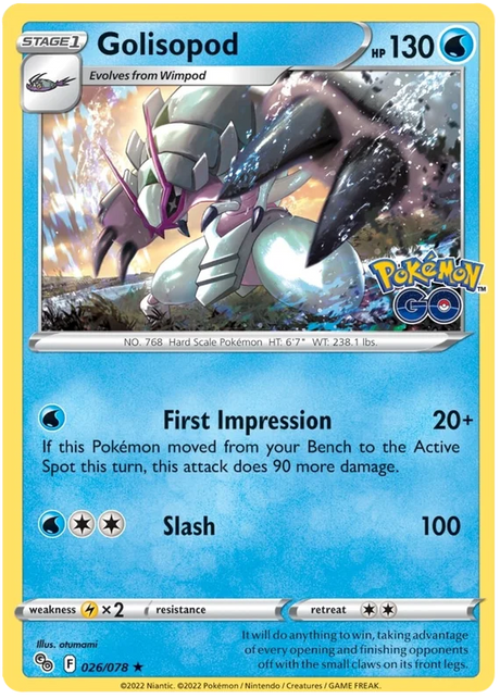 Golisopod Pokemon GO Card Singles 026/078