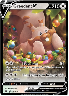 Greedent V Crown Zenith Pokemon Card Single