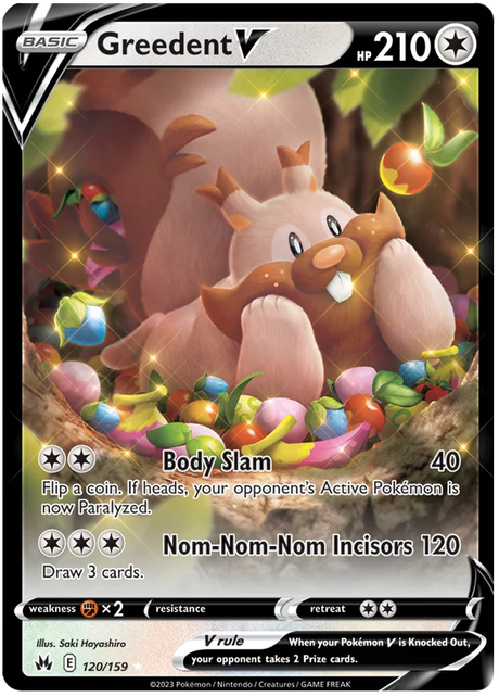 Greedent V Crown Zenith Pokemon Card Single