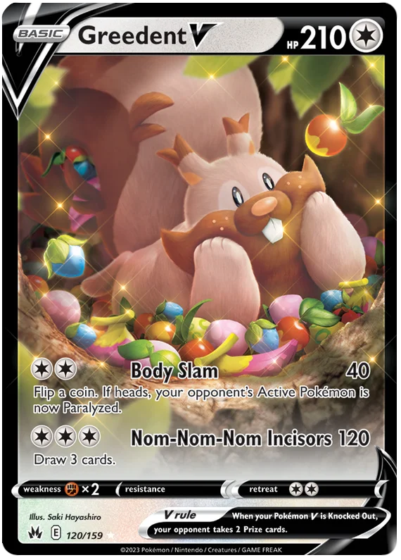 Greedent V Crown Zenith Pokemon Card Single