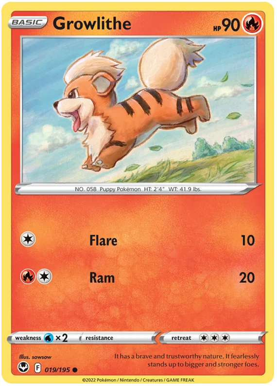 Growlithe Silver Tempest Pokemon Card Single
