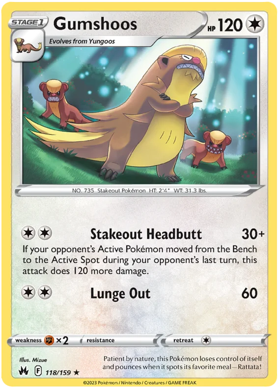Gumshoos Crown Zenith Pokemon Card Single