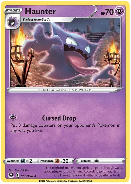 Haunter Lost Origin Pokemon Single Card 065/196