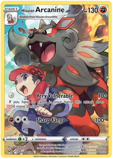 Hisuian Arcanine Lost Origin Trainer Gallery Pokemon Single Card TG08/TG30