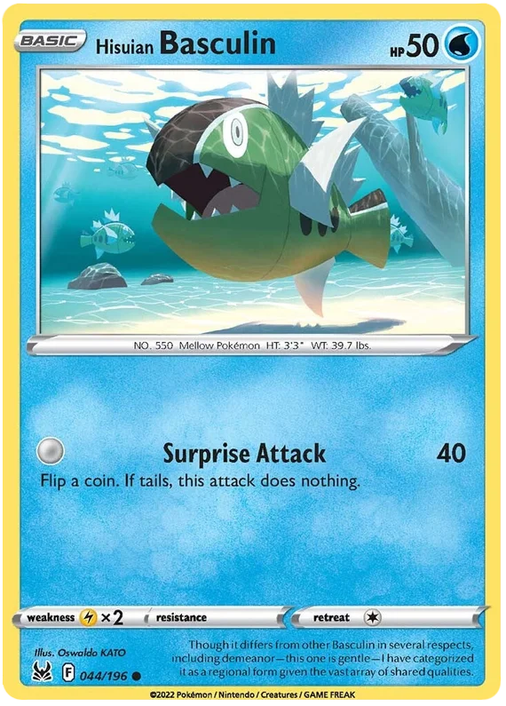 Hisuian Basculin Lost Origin Pokemon Single Card 044/196