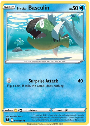 Hisuian Basculin Lost Origin Pokemon Single Card 044/196