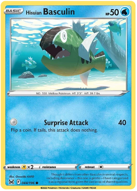 Hisuian Basculin Lost Origin Pokemon Single Card 044/196