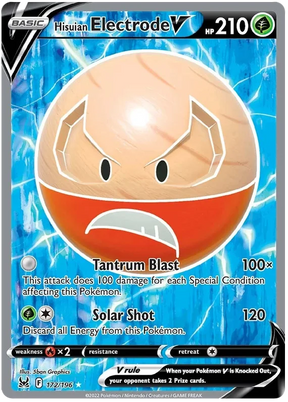 Hisuian Electrode V (Full Art) Lost Origin Pokemon Single Card 172/196