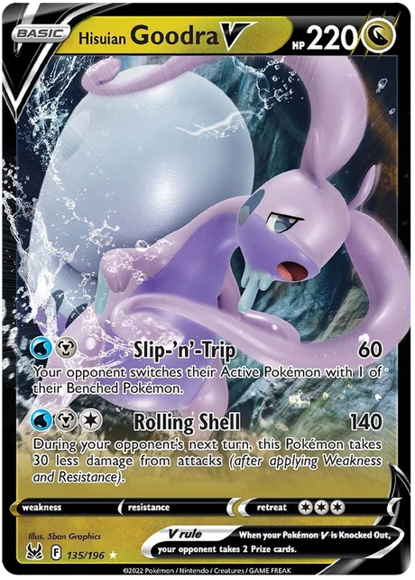 Hisuian Goodra V Lost Origin Pokemon Single Card 135/196