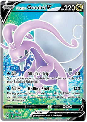 Hisuian Goodra V (Full Art) Lost Origin Pokemon Single Card 187/196