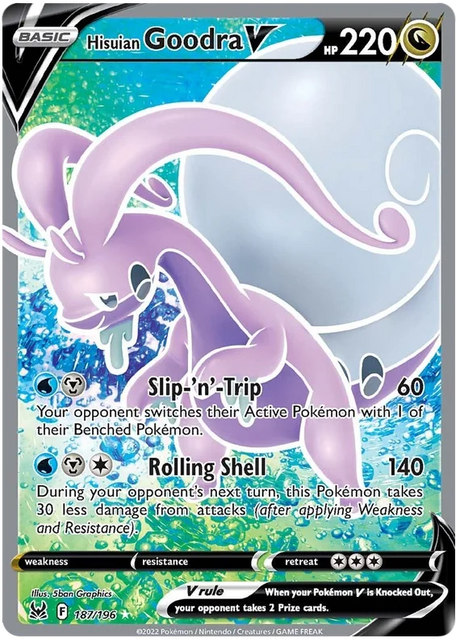 Hisuian Goodra V (Full Art) Lost Origin Pokemon Single Card 187/196