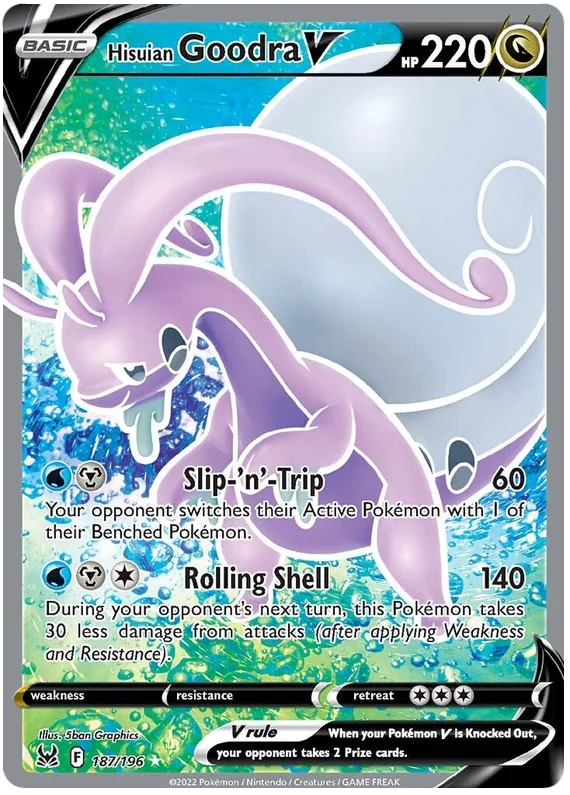 Hisuian Goodra V (Full Art) Lost Origin Pokemon Single Card 187/196