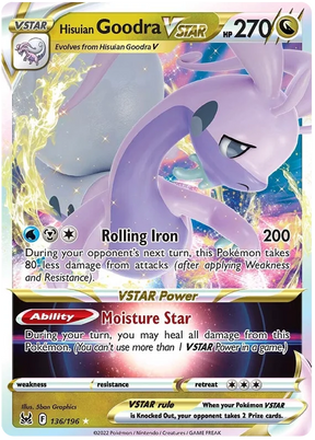 Hisuian Goodra VSTAR Lost Origin Pokemon Single Card 136/196