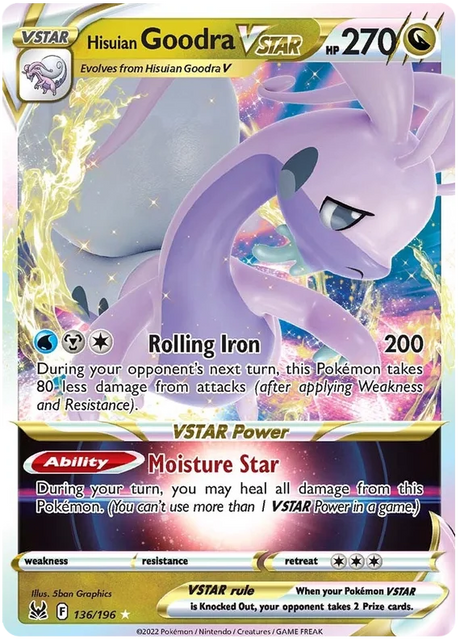 Hisuian Goodra VSTAR Lost Origin Pokemon Single Card 136/196