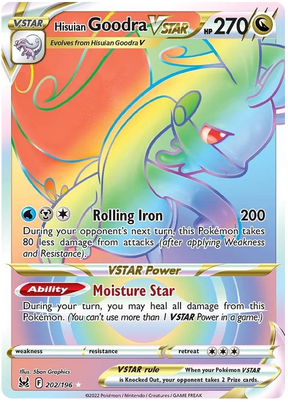 Hisuian Goodra VSTAR (Secret) Lost Origin Pokemon Single Card 202/196