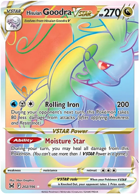 Hisuian Goodra VSTAR (Secret) Lost Origin Pokemon Single Card 202/196