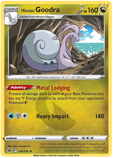 Hisuian Goodra Lost Origin Pokemon Single Card 134/196