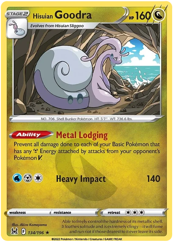Hisuian Goodra Lost Origin Pokemon Single Card 134/196