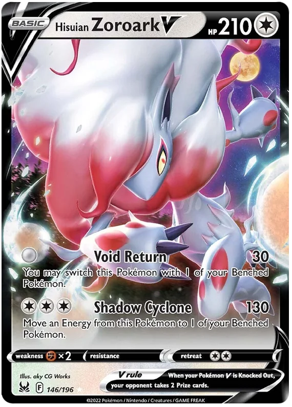 Hisuian Zoroark V Lost Origin Pokemon Single Card 146/196