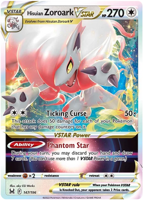 Hisuian Zoroark VSTAR Lost Origin Pokemon Single Card 147/196