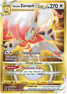 Hisuian Zoroark VSTAR (Secret) Lost Origin Pokemon Single Card 213/196