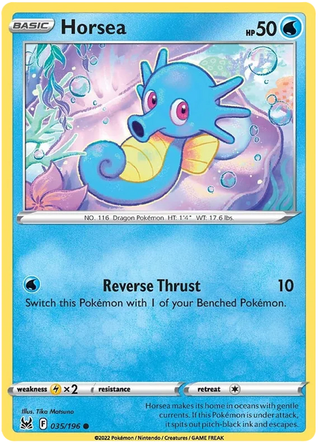 Horsea Lost Origin Pokemon Single Card 035/196