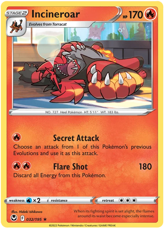 Incineroar Silver Tempest Pokemon Card Single