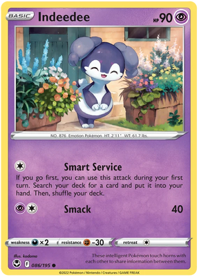 Indeedee Silver Tempest Pokemon Single 086/195