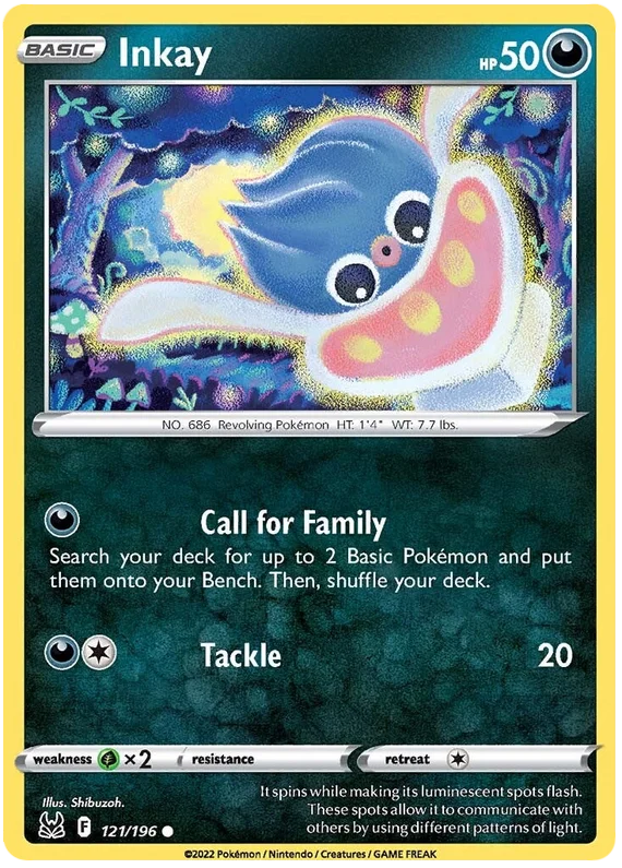 Inkay Lost Origin Pokemon Single Card 121/196