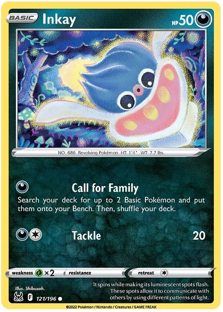 Inkay Lost Origin Pokemon Single Card 121/196