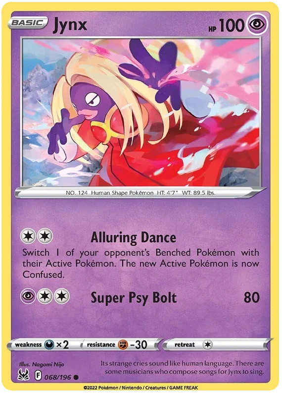 Jynx Lost Origin Pokemon Single Card 068/196