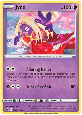 Jynx Lost Origin Pokemon Single Card 068/196