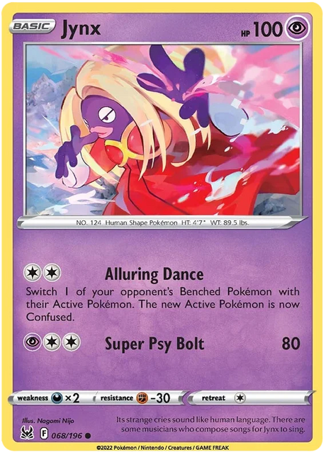 Jynx Lost Origin Pokemon Single Card 068/196