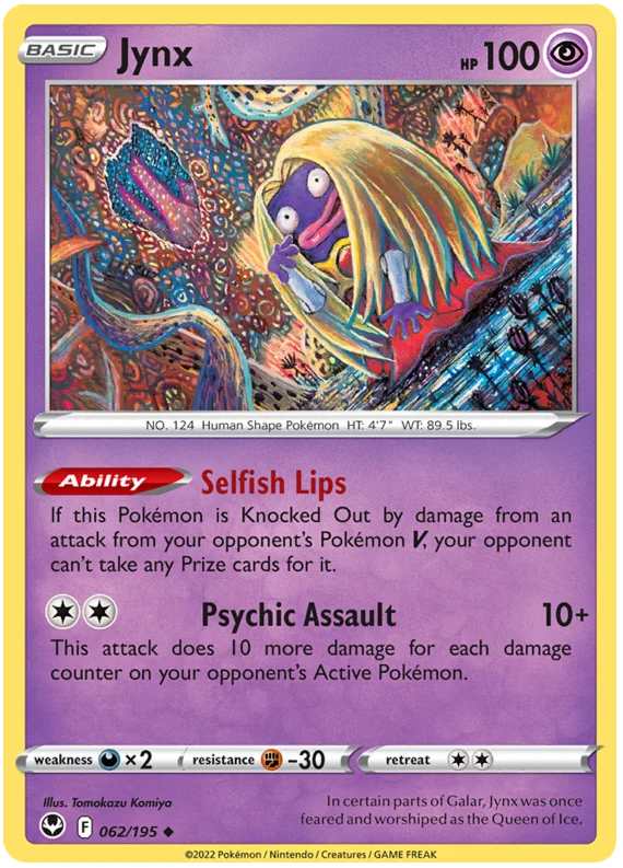 Jynx Silver Tempest Pokemon Single 062/195