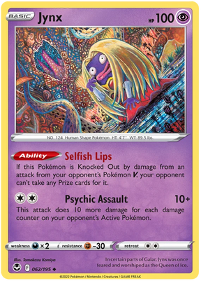 Jynx Silver Tempest Pokemon Single 062/195